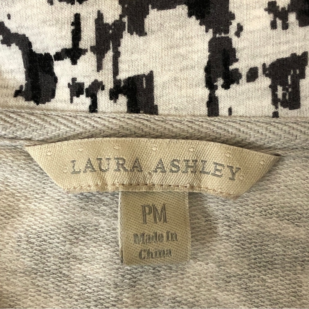 NEW - LAURA ASHLEY - Cotton Blend Gray & Black Full Zip Lightweight Jacket - MP - Picture 6 of 9